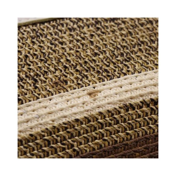 Pre Loved BURBERRY Striped Straw Tote Bag Womens Brown - Picture 3 of 8